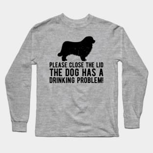 please close the lid the dog has a drinking problem! Long Sleeve T-Shirt